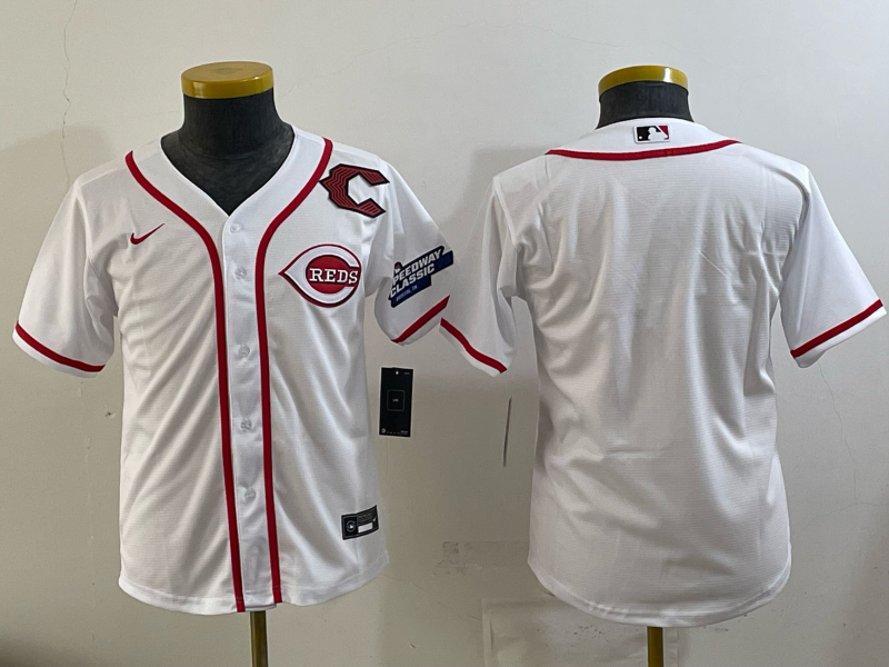 Youth Cincinnati Reds Blank white 2025 Nike MLB Jersey 007